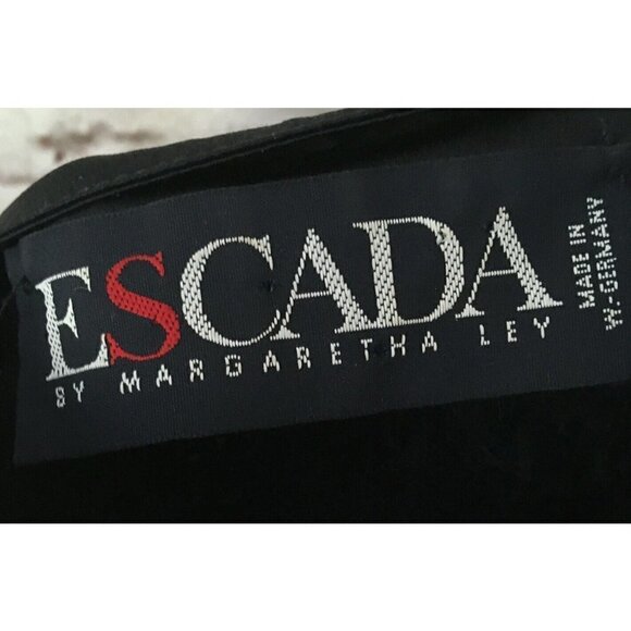 Vintage ESCADA MARGARET LEY Sweater Dark Blue Mohair Sequin Metallic Panther 38 - Picture 4 of 4